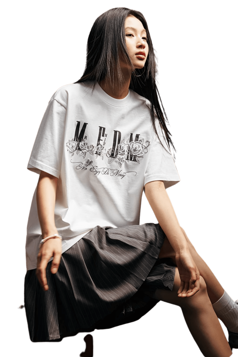 MEDM SS25 Ice Rose Embroidery Tee