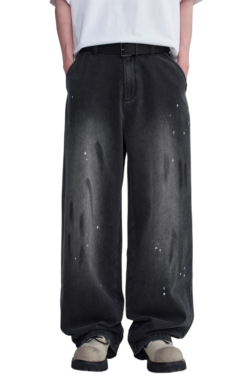 Dangerous People Ink Splashed Distressed Jeans