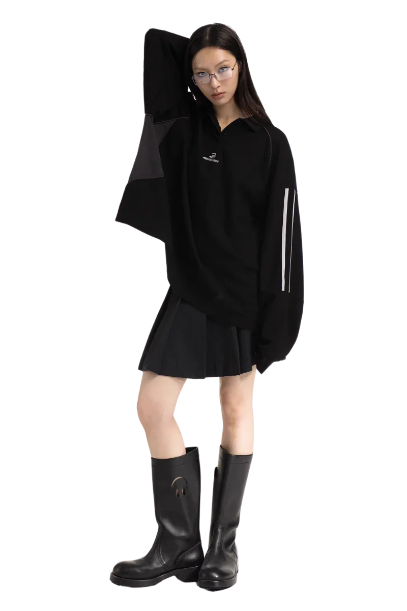 MasonPrince Knitted Sports Polo Long Sleeve Tee