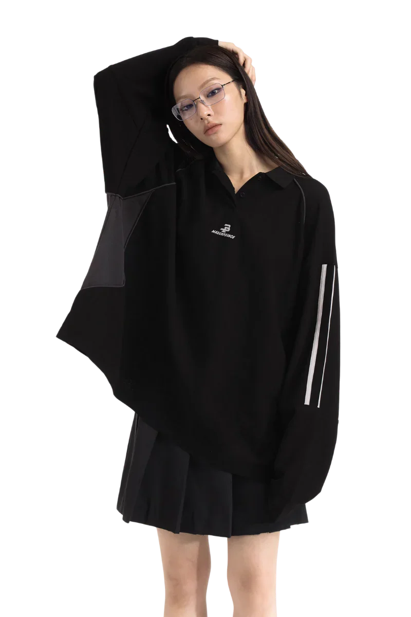 MasonPrince Knitted Sports Polo Long Sleeve Tee