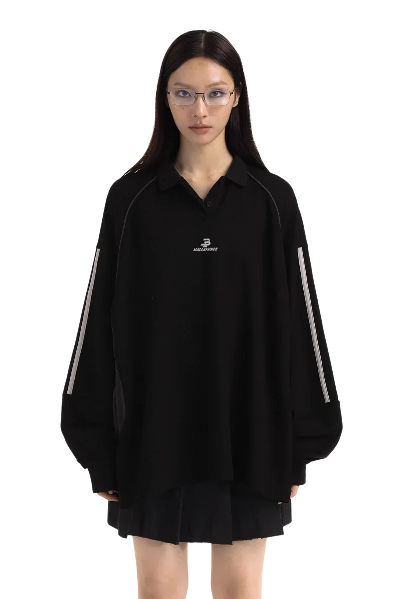 MasonPrince Knitted Sports Polo Long Sleeve Tee