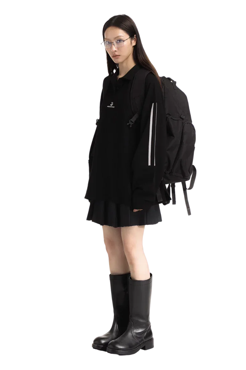 MasonPrince Knitted Sports Polo Long Sleeve Tee