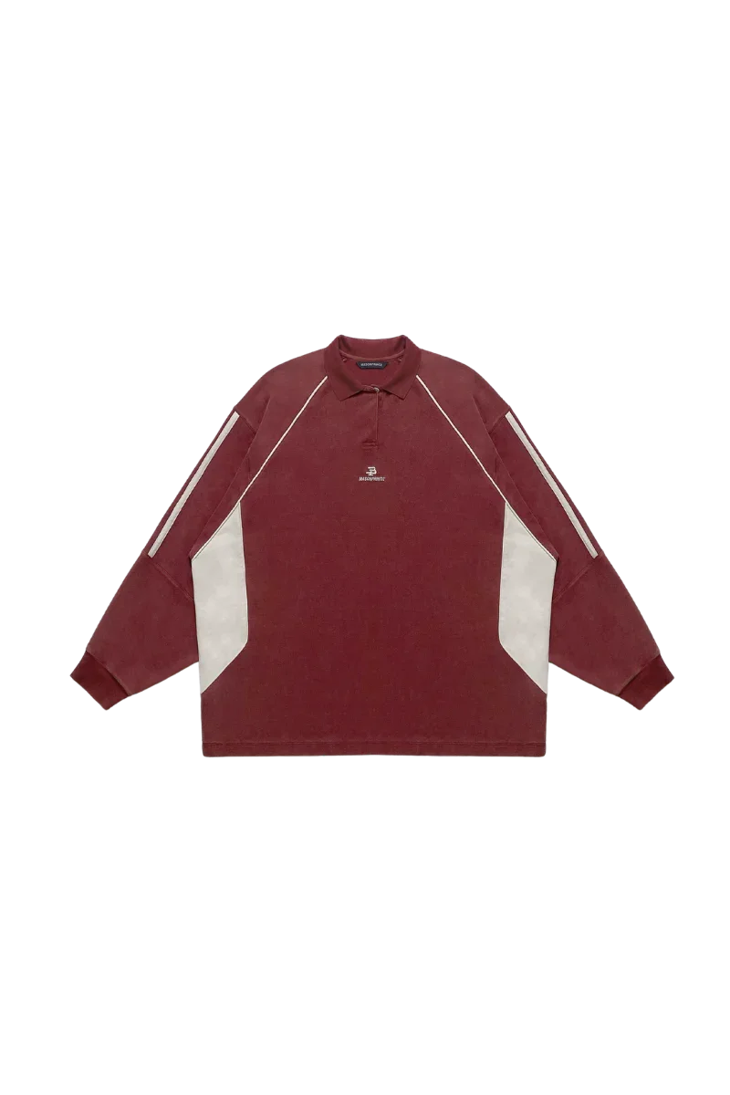 MasonPrince Knitted Sports Polo Long Sleeve Tee