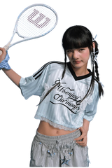MEDM SS25 Lace Crop Jersey Tee