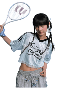 MEDM SS25 Lace Crop Jersey Tee