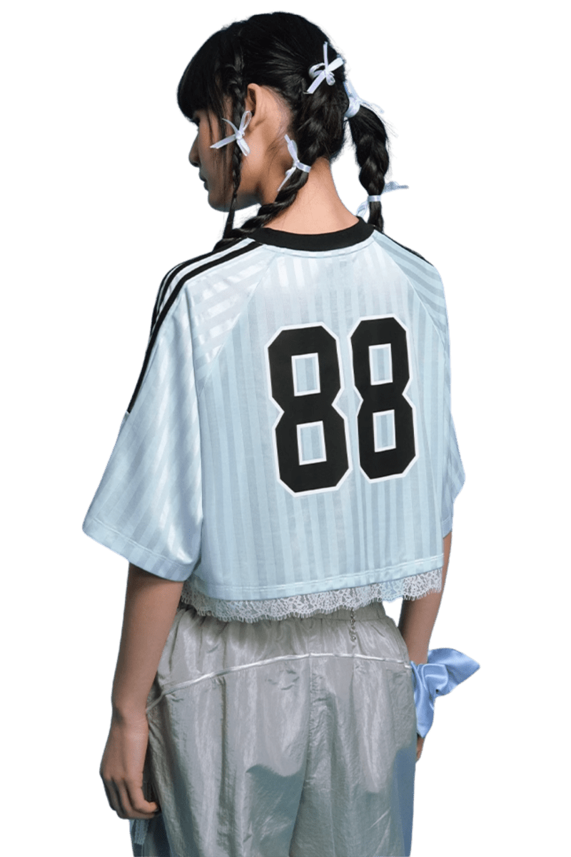 MEDM SS25 Lace Crop Jersey Tee
