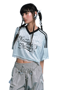 MEDM SS25 Lace Crop Jersey Tee