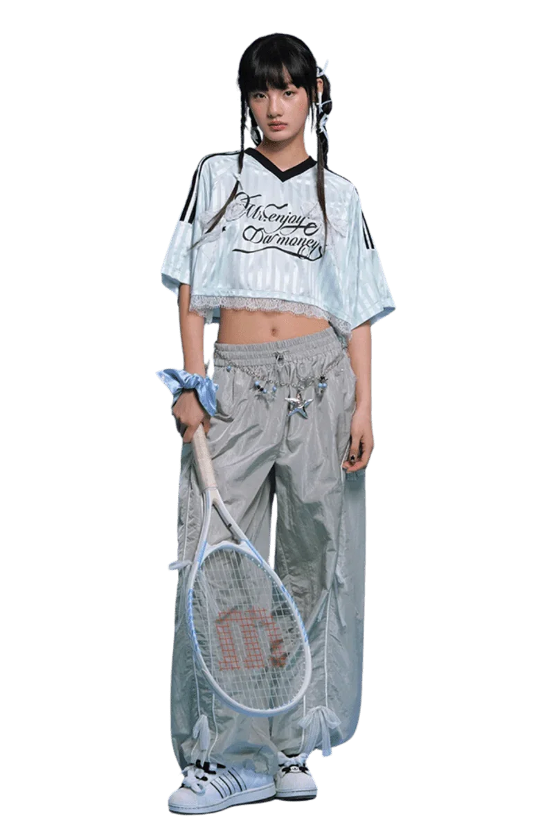MEDM SS25 Lace Crop Jersey Tee
