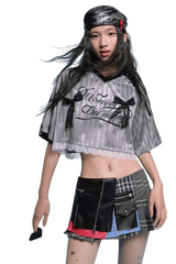 MEDM SS25 Lace Crop Jersey Tee