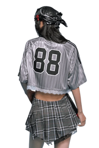 MEDM SS25 Lace Crop Jersey Tee