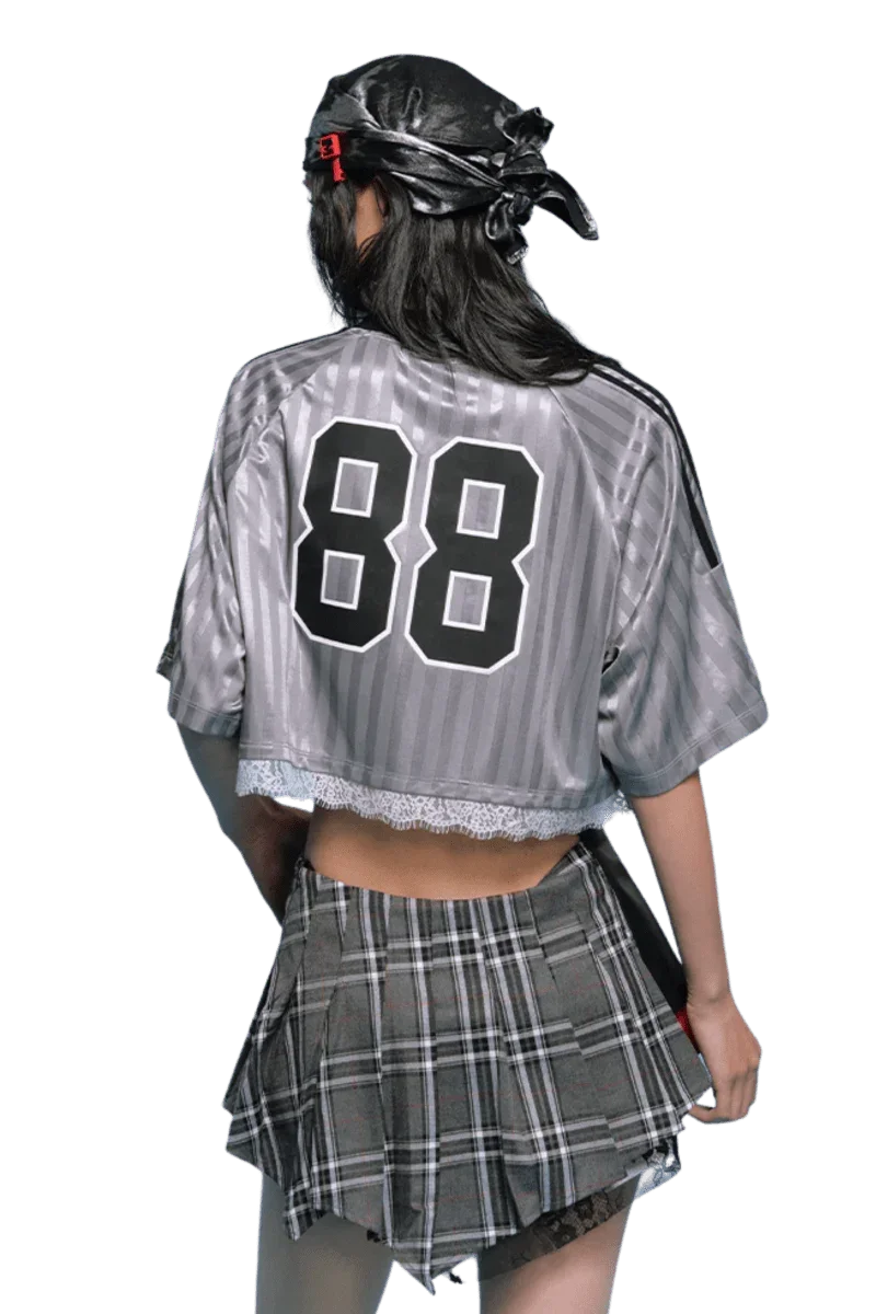 MEDM SS25 Lace Crop Jersey Tee