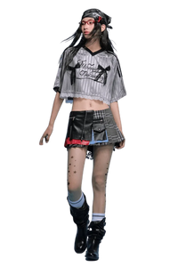 MEDM SS25 Lace Crop Jersey Tee
