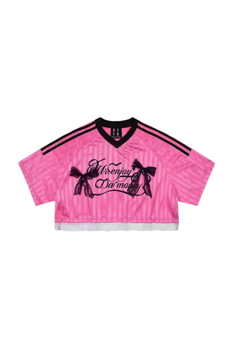 MEDM SS25 Lace Crop Jersey Tee