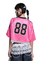 MEDM SS25 Lace Crop Jersey Tee