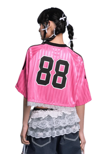 MEDM SS25 Lace Crop Jersey Tee
