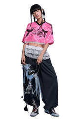 MEDM SS25 Lace Crop Jersey Tee