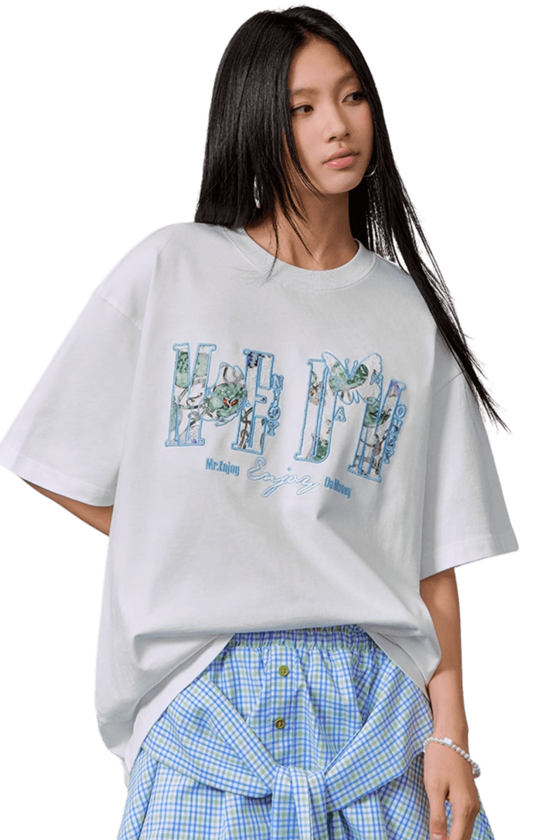 MEDM SS25 Lace Patch Butterfly Tee