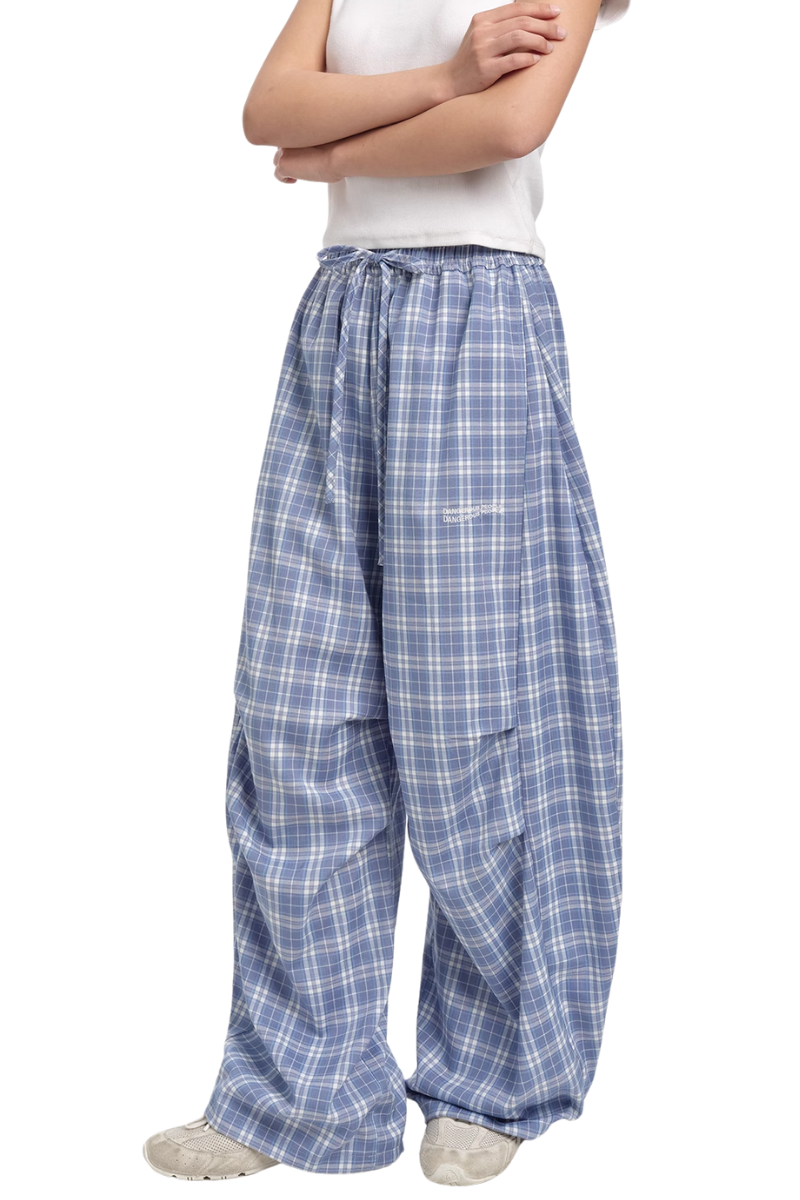 Dangerous People Ladies Plaid Straight Pants
