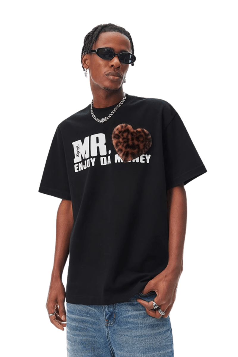 MEDM SS25 Leopard Heart Shape Tee