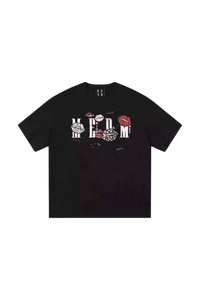 MEDM SS25 Lip Print Patch Beaded Tee