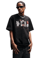 MEDM SS25 Lip Print Patch Beaded Tee