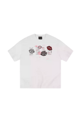 MEDM SS25 Lip Print Patch Beaded Tee