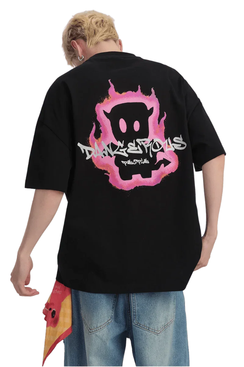 Dangerous People Little Devil Flamed Tee - ShaLaoBan
