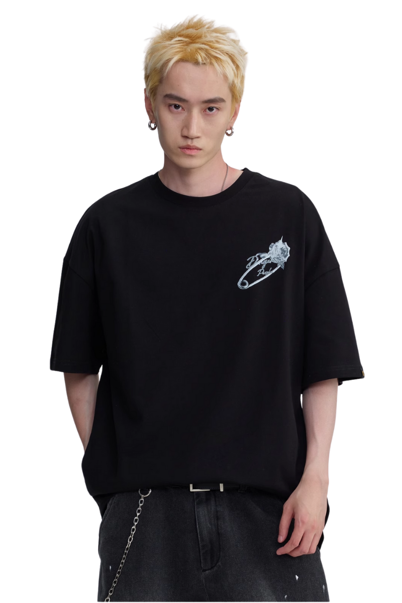 Dangerous People Metallic Pin Rose Tee