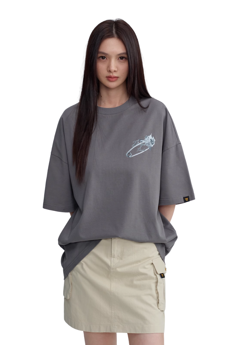Dangerous People Metallic Pin Rose Tee