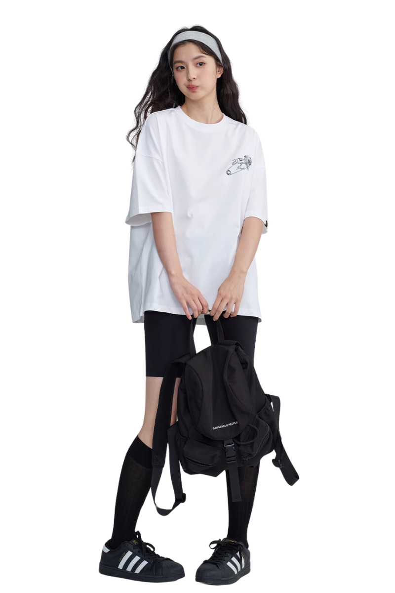 Dangerous People Metallic Pin Rose Tee