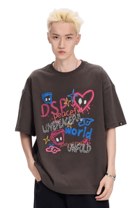 Dangerous People MultiColoured Front Graffiti Tee - ShaLaoBan