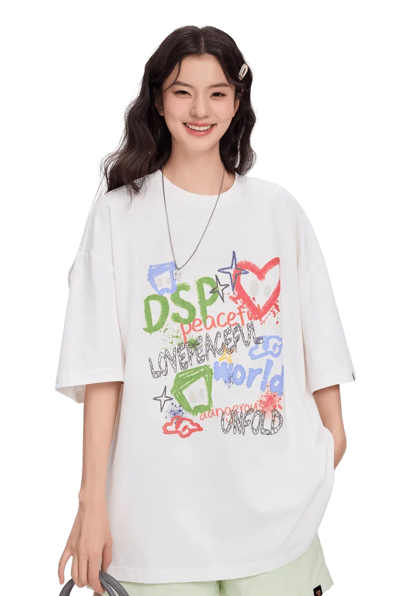 Dangerous People MultiColoured Front Graffiti Tee - ShaLaoBan