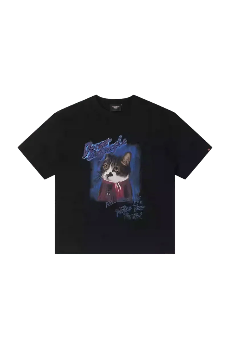Dangerous People Oil Painting Cat Tee - ShaLaoBan