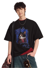 Dangerous People Oil Painting Cat Tee - ShaLaoBan