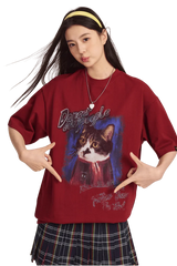 Dangerous People Oil Painting Cat Tee - ShaLaoBan