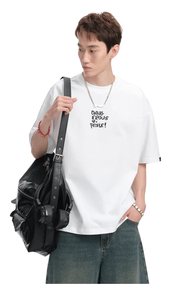 Dangerous People Paper Bag Man Crown Graffiti Tee - ShaLaoBan