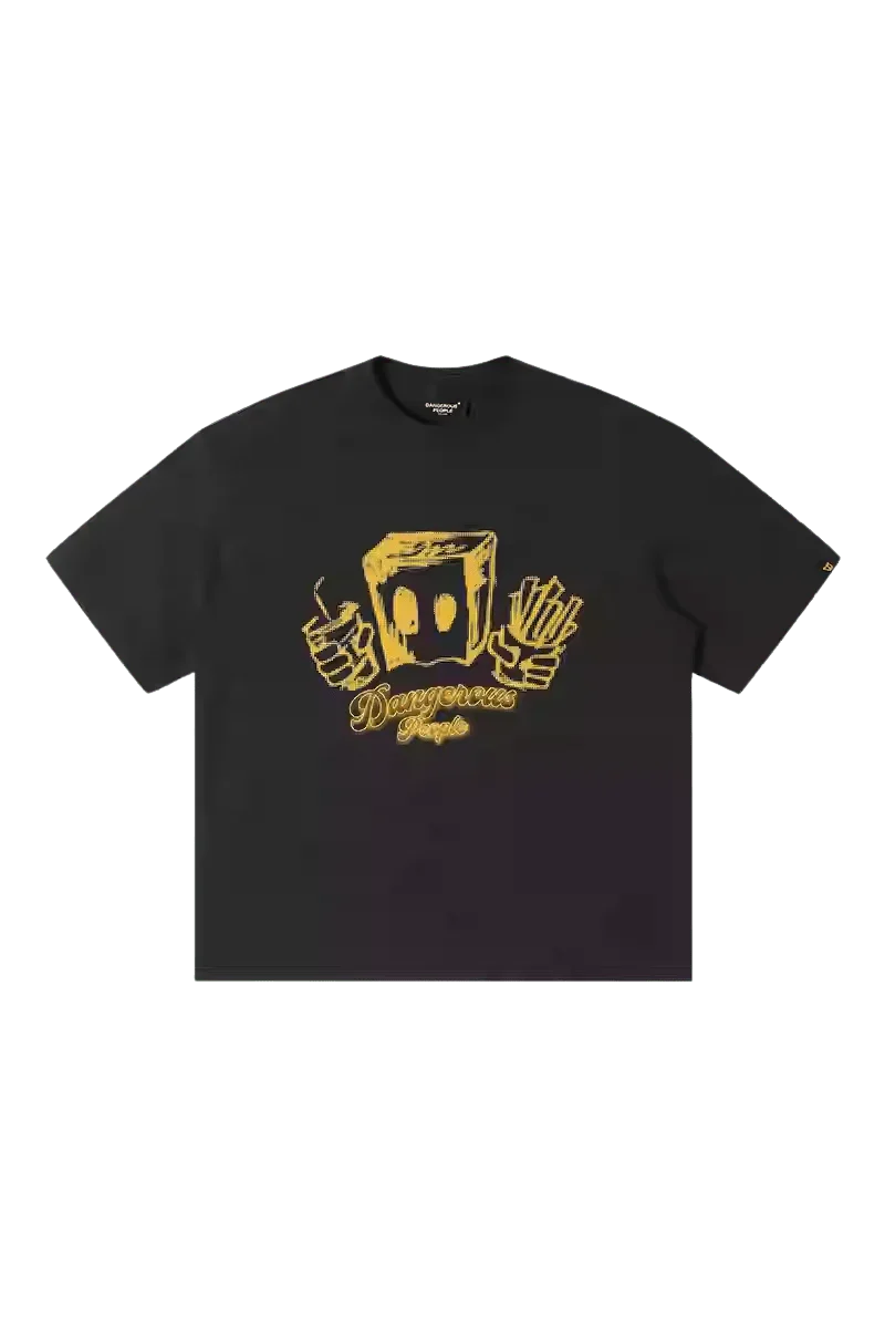 Dangerous People Pixelated Fast Food Bag Man Tee - ShaLaoBan