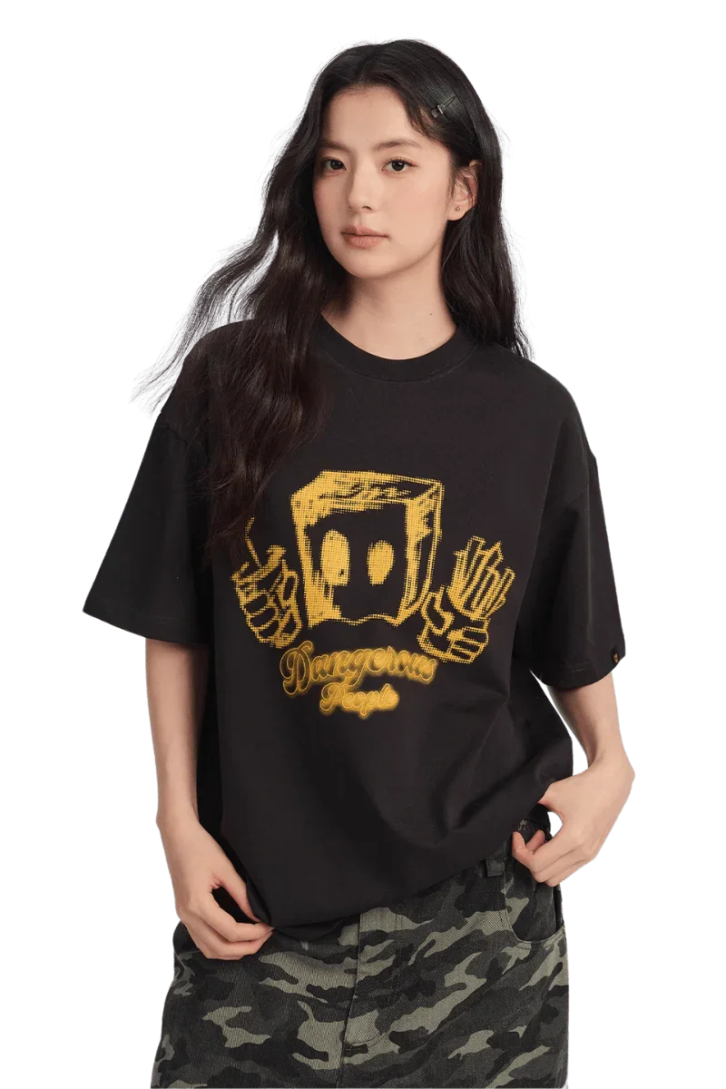 Dangerous People Pixelated Fast Food Bag Man Tee - ShaLaoBan