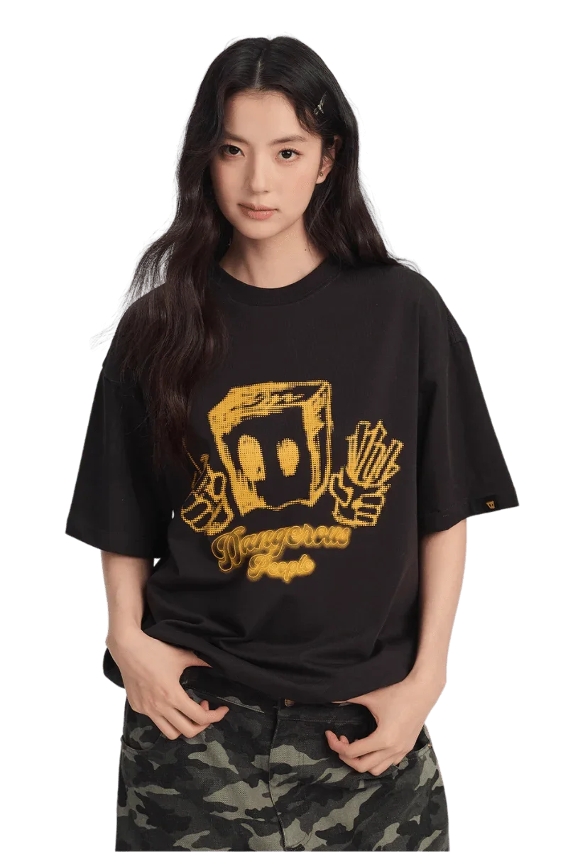 Dangerous People Pixelated Fast Food Bag Man Tee - ShaLaoBan