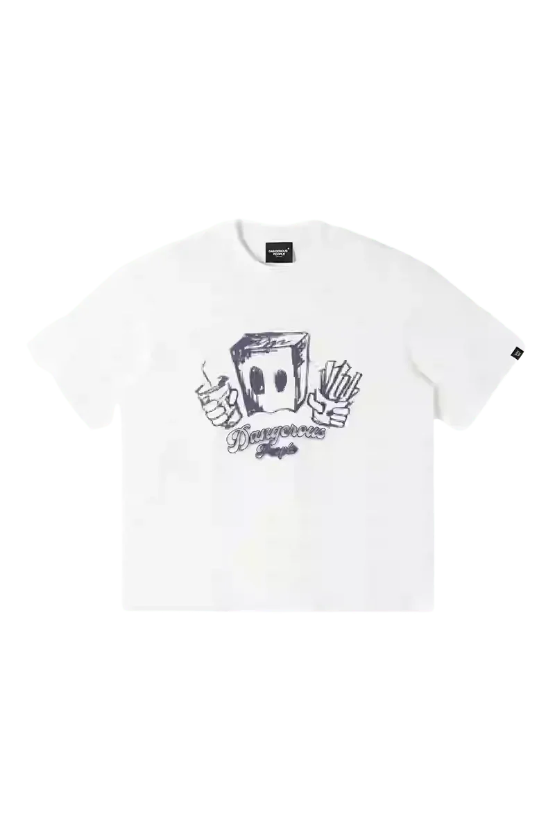 Dangerous People Pixelated Fast Food Bag Man Tee - ShaLaoBan