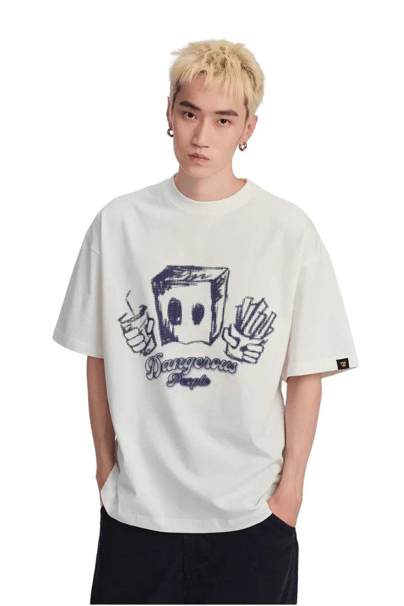 Dangerous People Pixelated Fast Food Bag Man Tee - ShaLaoBan