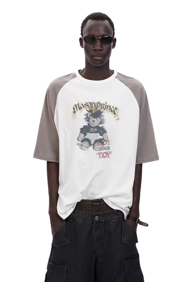MasonPrince Punk Bear Raglan 3/4 Sleeve Tee
