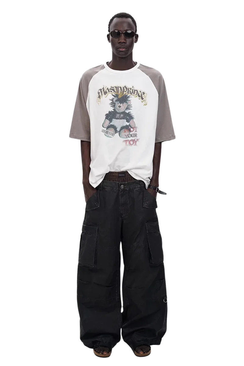 MasonPrince Punk Bear Raglan 3/4 Sleeve Tee