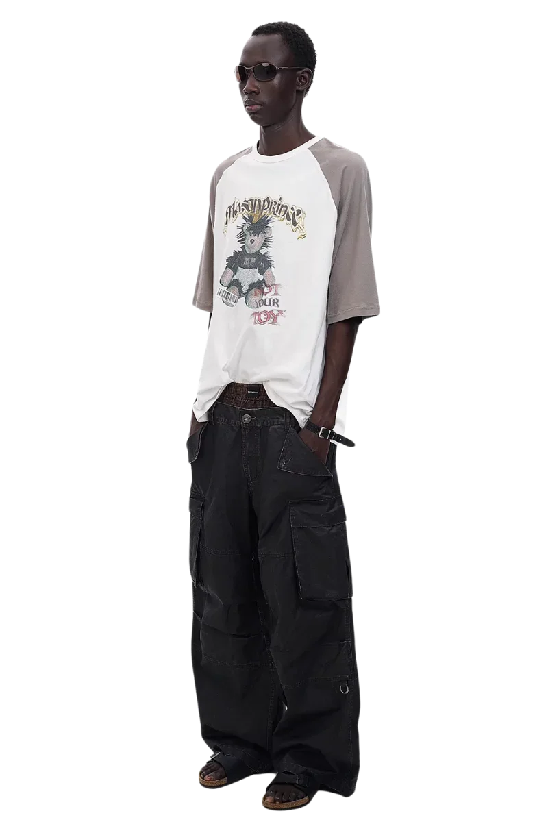 MasonPrince Punk Bear Raglan 3/4 Sleeve Tee
