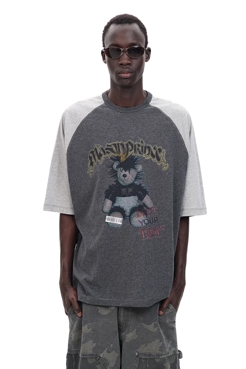 MasonPrince Punk Bear Raglan 3/4 Sleeve Tee