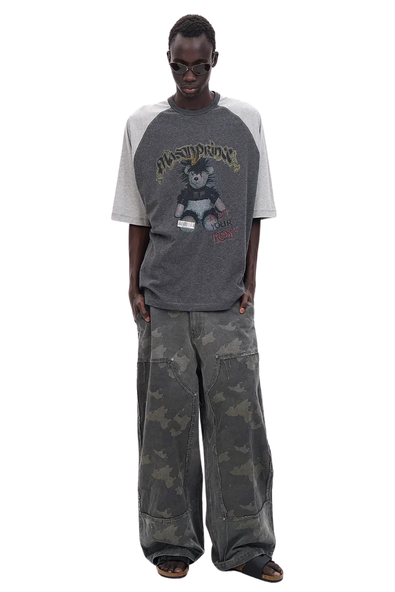 MasonPrince Punk Bear Raglan 3/4 Sleeve Tee