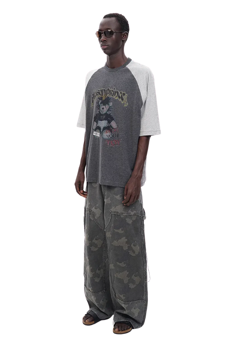 MasonPrince Punk Bear Raglan 3/4 Sleeve Tee