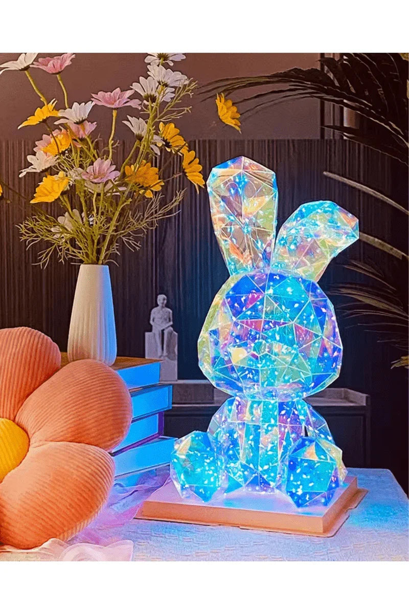Rabbit Holographic Rainbow LED Light Decoration Light