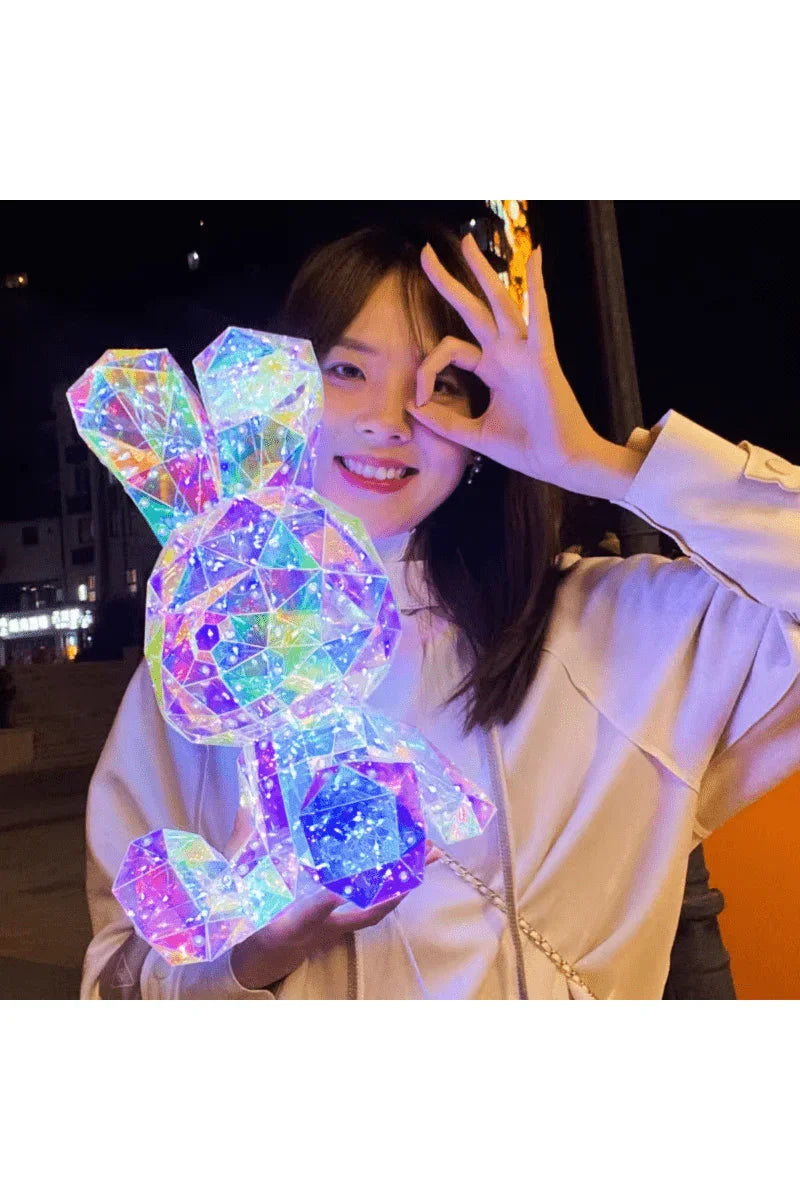 Rabbit Holographic Rainbow LED Light Decoration Light