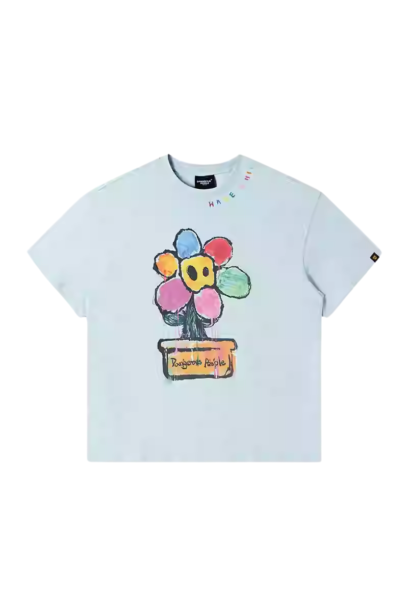 Dangerous People Rainbow Flower Pot Art Tee